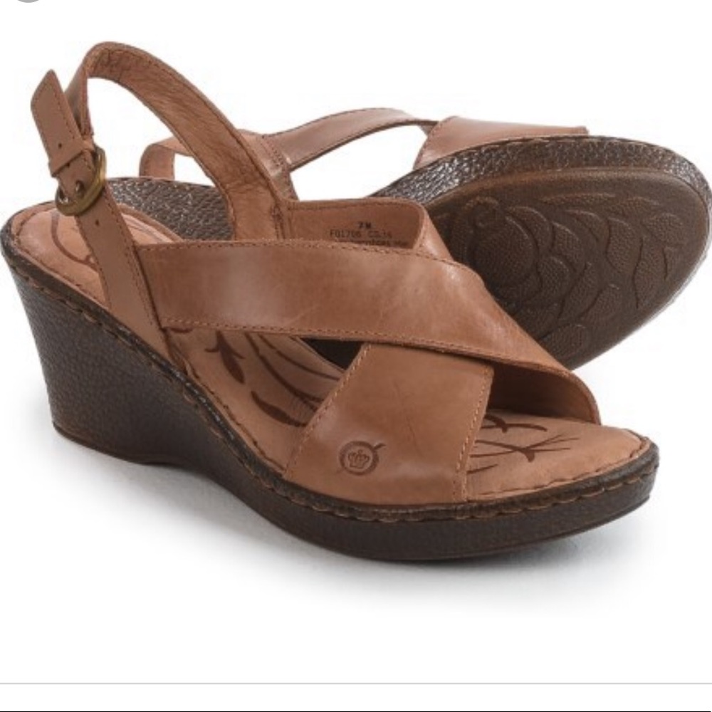 Born leather wedge sandal